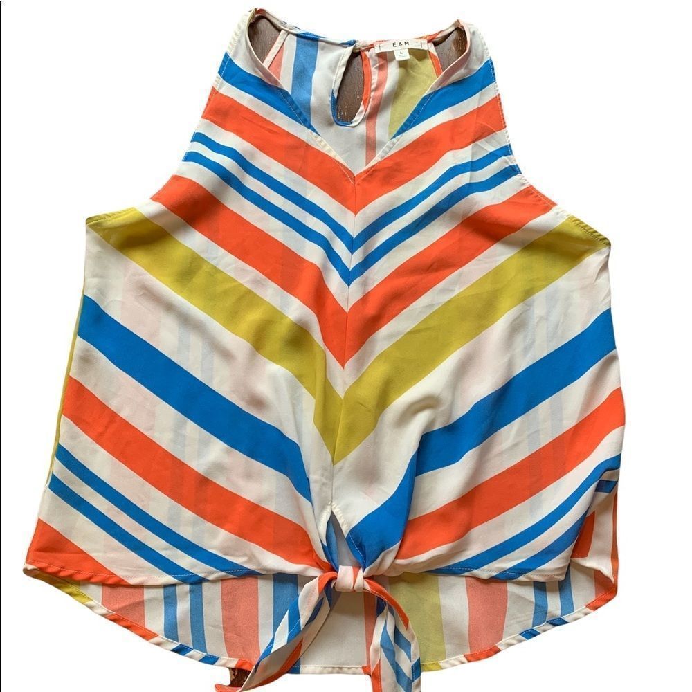 E & M strapless blouse
